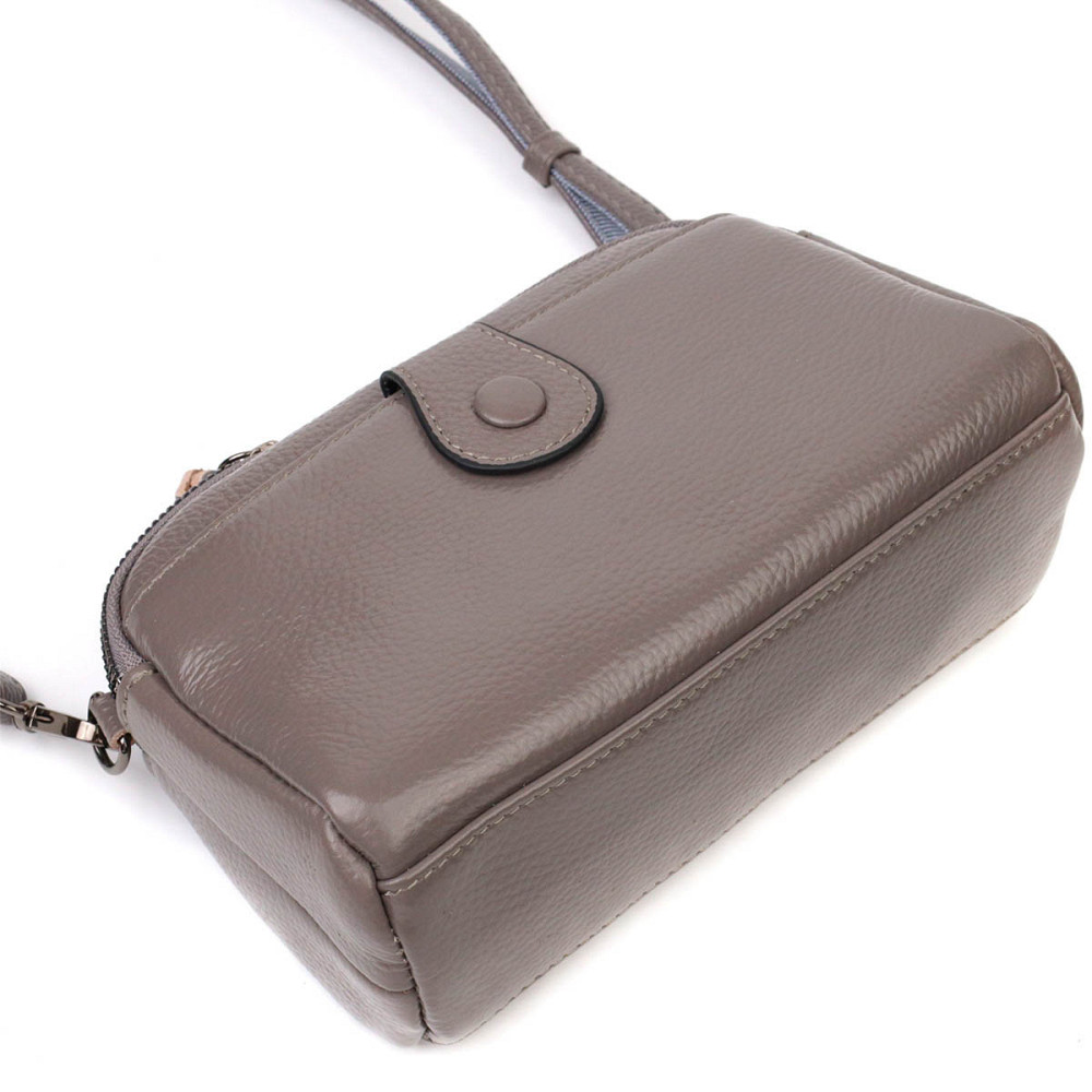 Сумка-клатч в стильном дизайне из натуральной кожи 22099 Vintage Серая Киев - изображение 5