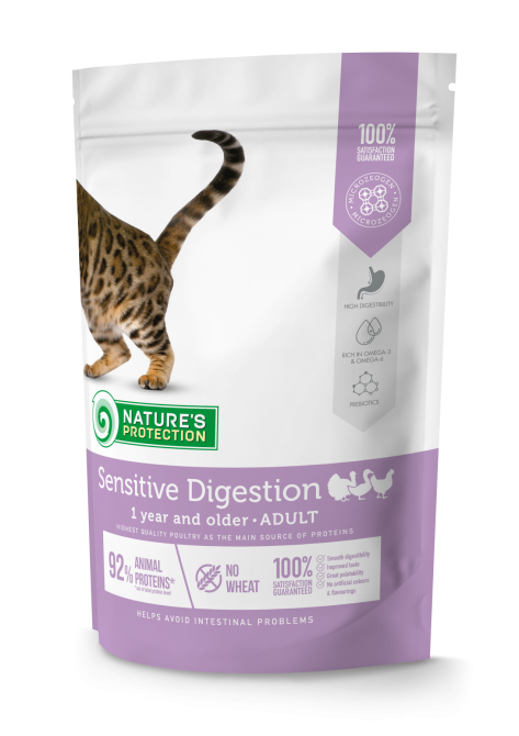 Nature's Protection Sensitive Digestion Сухий корм для дорослих котів з чутливим травленням, 400 г Київ - фото 1