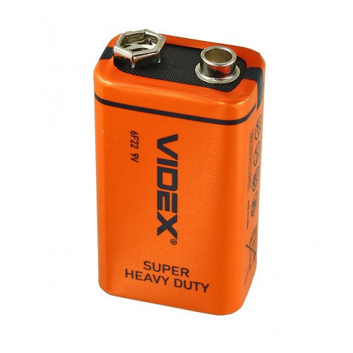 Батарейка Крона VIDEX CR-9V 6F22 9В солевая, батарея для мультиметра, сигнализации, игрушек Киев - изображение 3