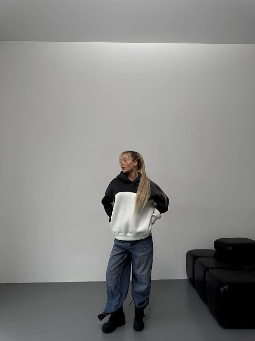 Женская базовая теплая худи на флис турецкая трехнить Одесса - изображение 7