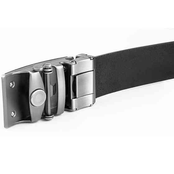 Ремінь чоловічий з чорними вставками на пряжці Vintage 20304 Чорний Київ