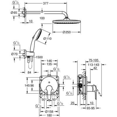 Душовий гарнітур Grohe QuickFix 25292000 Вінниця