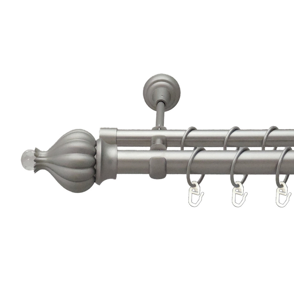 Карниз Orvit Таджа-Кристал металевий дворядний відкритий Сатин 25\19 мм 200 см (00-00011136) Львів - фото 1