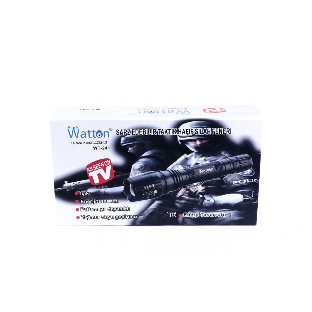 Тактичний світлодіодний акумуляторний фонарь Watton WT-241, ручний фонарик в алюмінієвому корпусі Кам'янець-Подільський - фото 4
