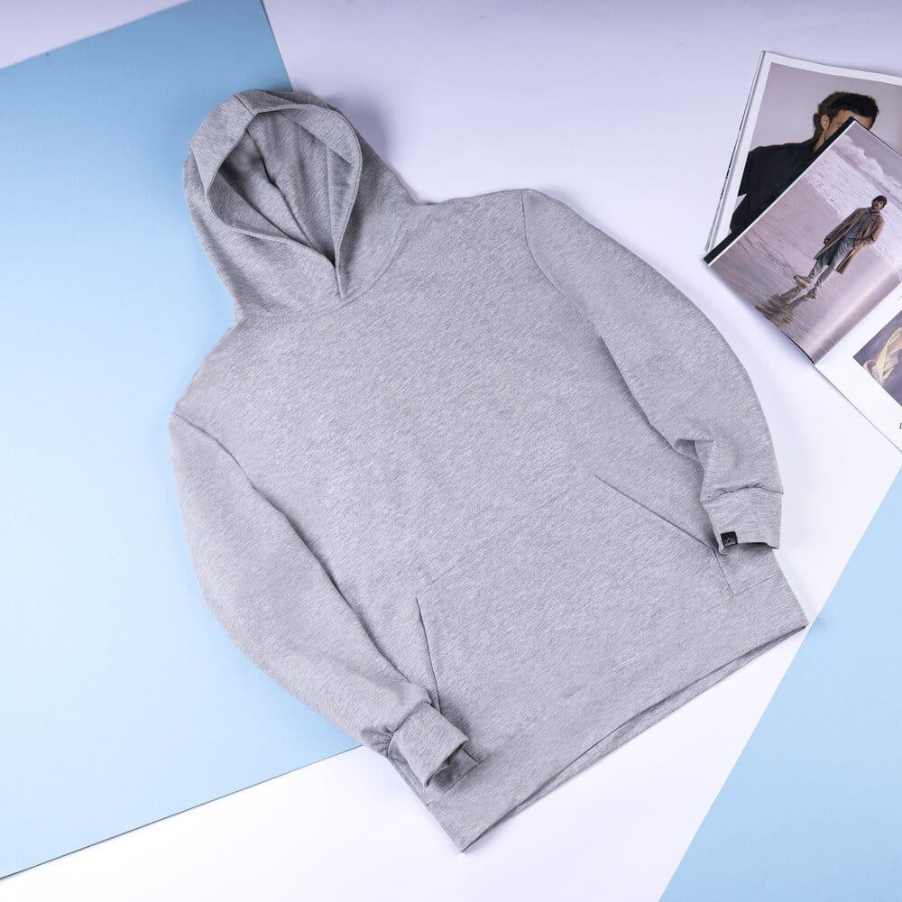 Чоловіче демісезонне худі з капюшоном сіре Pobedov 001 Київ - фото 3