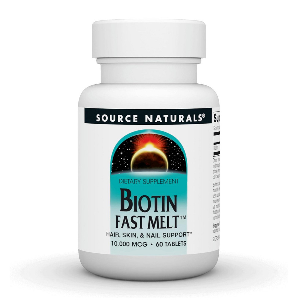 Витамины для волос Source Naturals Биотин Biotin Fast Melt 10000 mcg 60 таб Киев - изображение 1