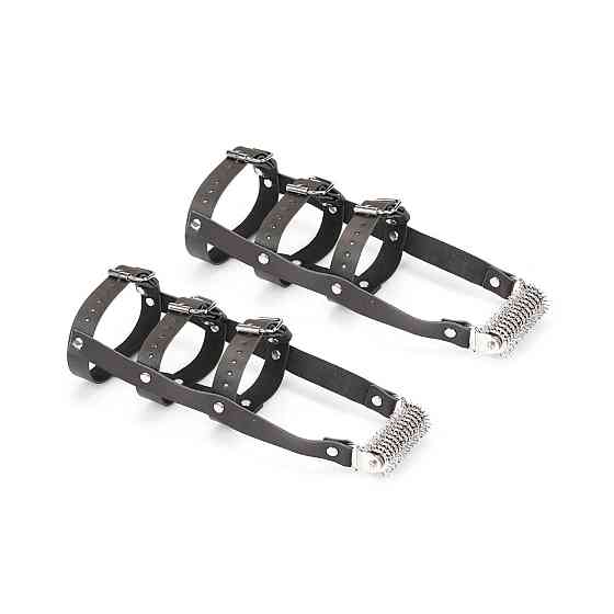 Кожаная портупея для голеностопа со шпорами Liebe Seele Leather High Heel Ankle Harness Silver Sex Aura Киев