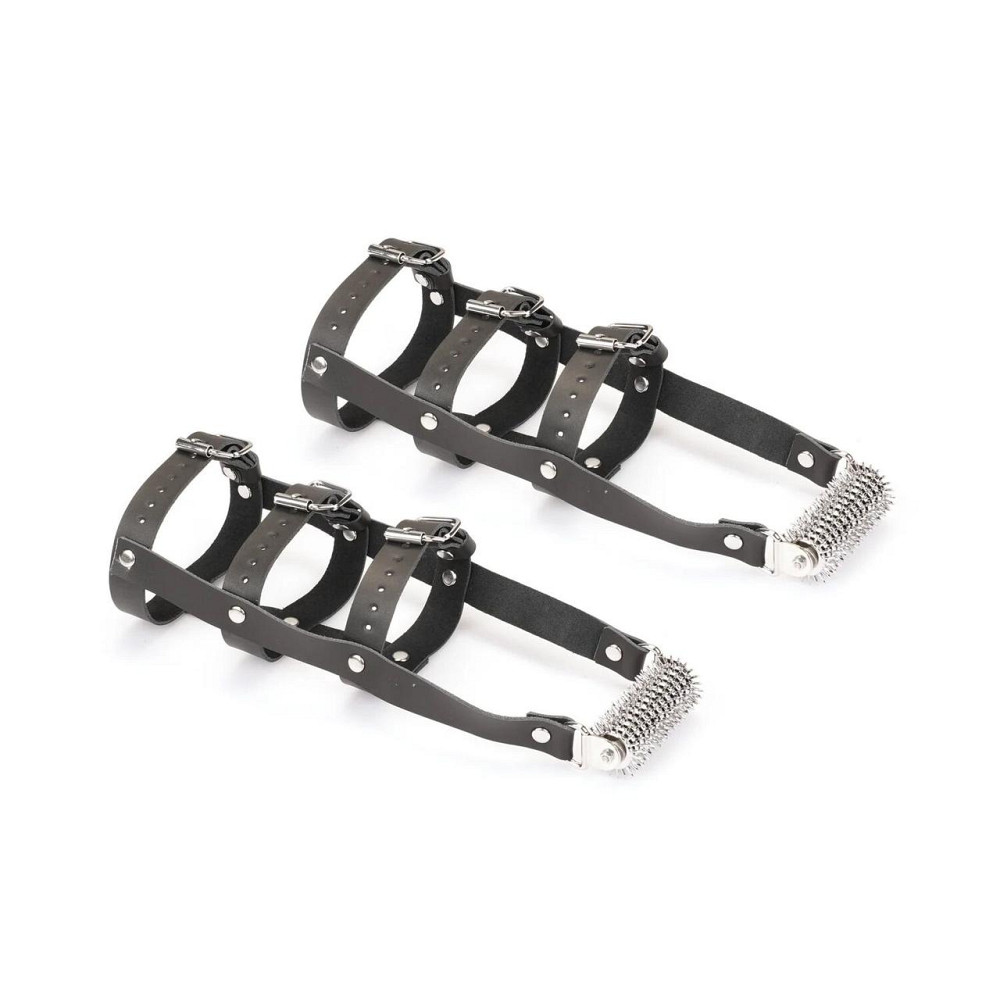 Кожаная портупея для голеностопа со шпорами Liebe Seele Leather High Heel Ankle Harness Silver Sex Aura Киев - изображение 1