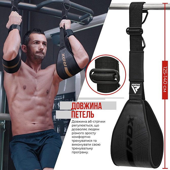 Петлі підвісні (петлі Береша) RDX F6 KARA Gym Workout Abs Straps Black/White Каменское - изображение 8