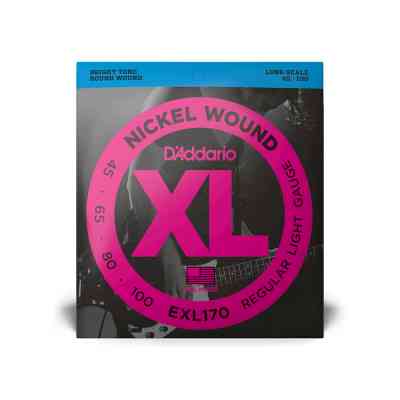 Струны для гитары D'Addario XL Nickel Wound Bass Regular Light (45-100) (EXL170) Винница