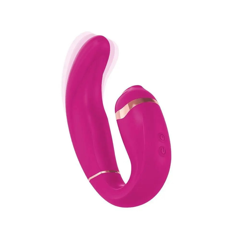 Подвійний вібратор з вакуумною стимуляцією Adrien Lastic My G PINK Sex Aura Київ - фото 1