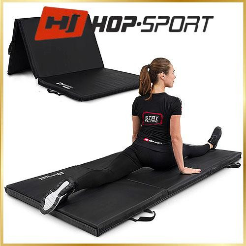 Спортивный складной гимнастический мат Hop-Sport 5 см черный для тренировок фитнеса акробатики дома и зала Киев - изображение 1