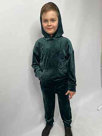 Дитячий велюровий костюм Кенгуру 122-128 Смарагдовий Харків