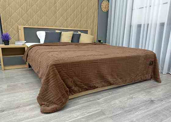 Плед-покривало Преміум 220х240 см (+-5см) Коричневий (87-222) Київ