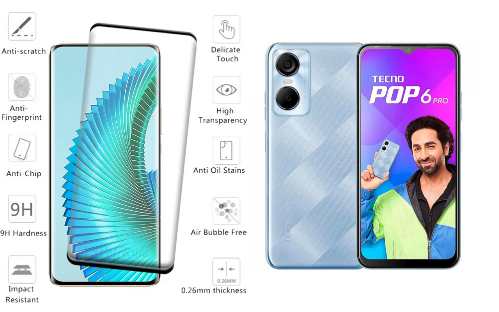 Захисне скло HyperGlass Pro для Tecno POP 6 Pro (BE8) – максимальна чутливість та захист Київ - фото 2