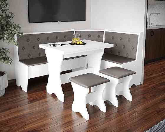 Табурет с мягким сиденьем, табуретка на кухню Ткань Дорандо (темный) ДСП Белый Львов