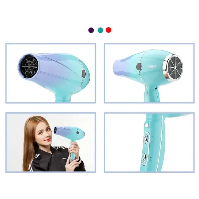 Потужний професійний фен VGR-452 2400W + 2 насадки Вінниця - фото 2