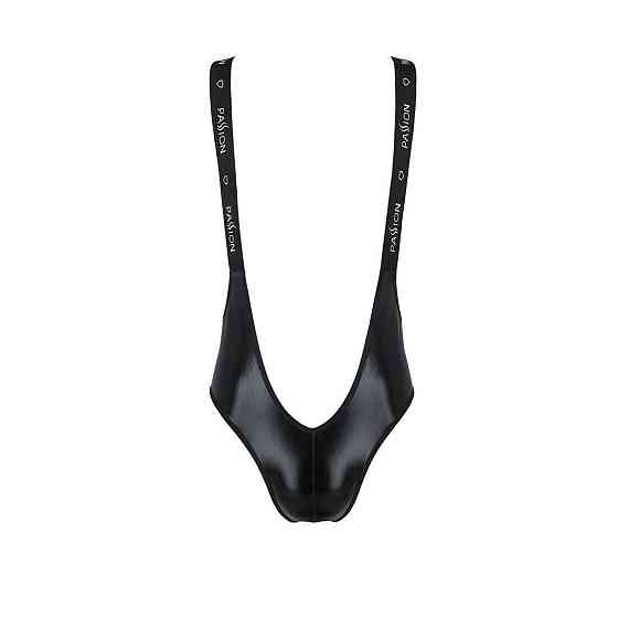Мужское открытое боди Passion 027 BRUNO XXL/XXXL Black, под латекс, на лямках Sex Aura Киев