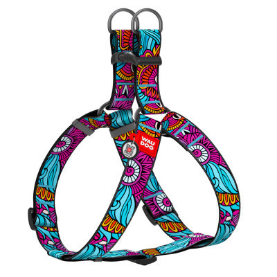 Шлей для собак WAUDOG Nylon с QR паспортом "Лето" пластиковый фастекс XL (324-0062) Винница - изображение 1