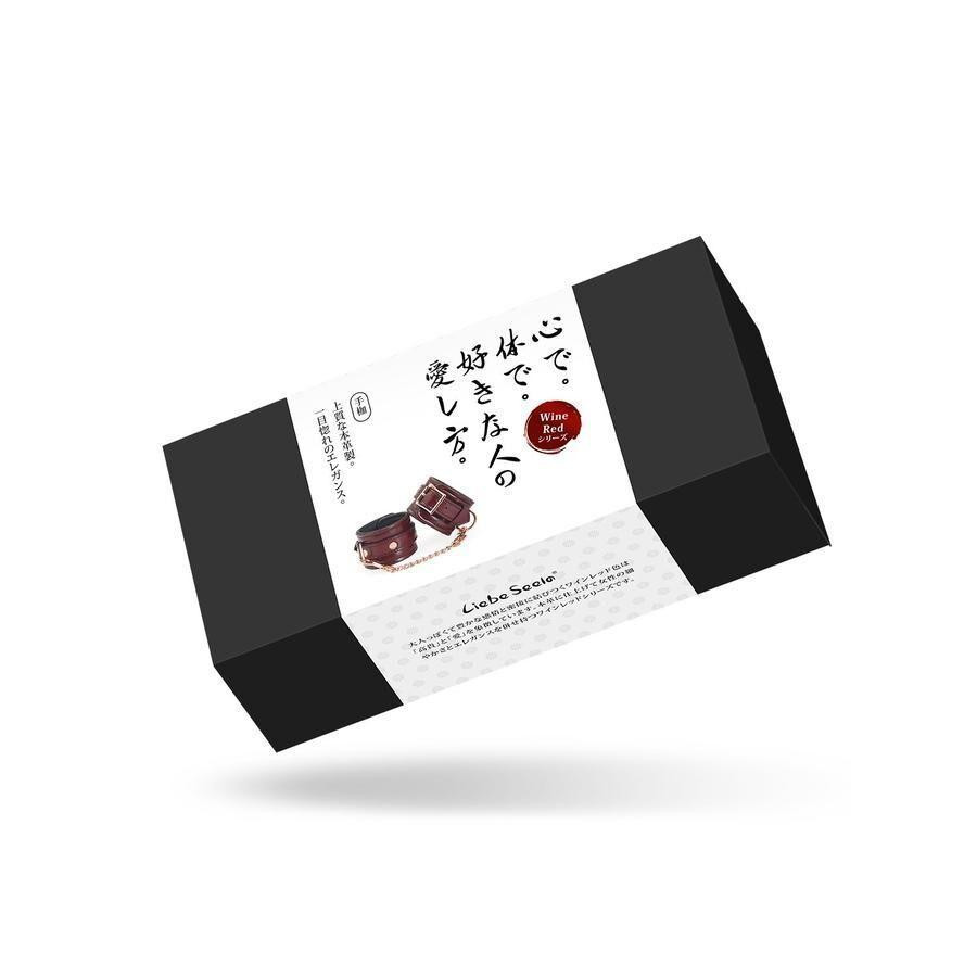 Шкіряні наручники Liebe Seele Wine Red Wrist Cuffs, знімний ланцюжок-кріплення Sex Aura Київ - фото 10