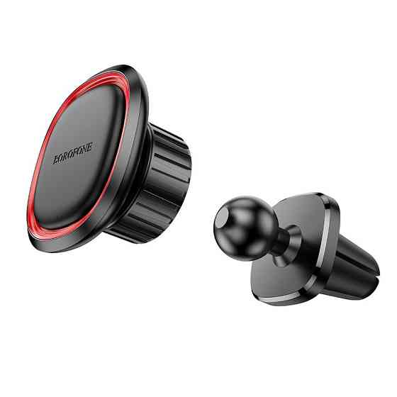 Автотримач для телефона BOROFONE BH124 Roman magnetic car holder (air outlet) Black and Red Одеса