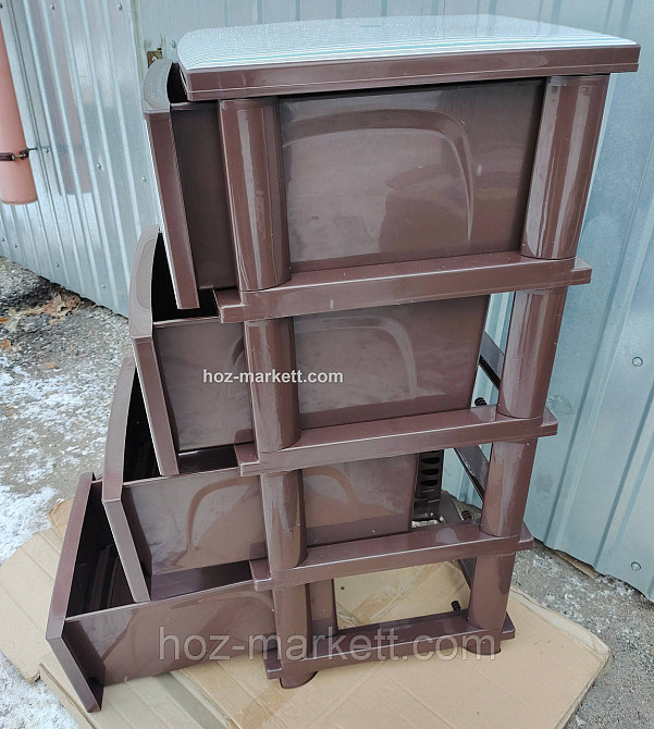 Комод пластиковий коричневий із бірюзовими смужками Харків - фото 8