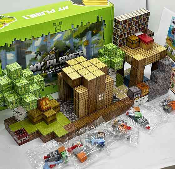 200шт + 6 фігурок Магнітний конструктор майнкрафт minecraft кубики. Киев