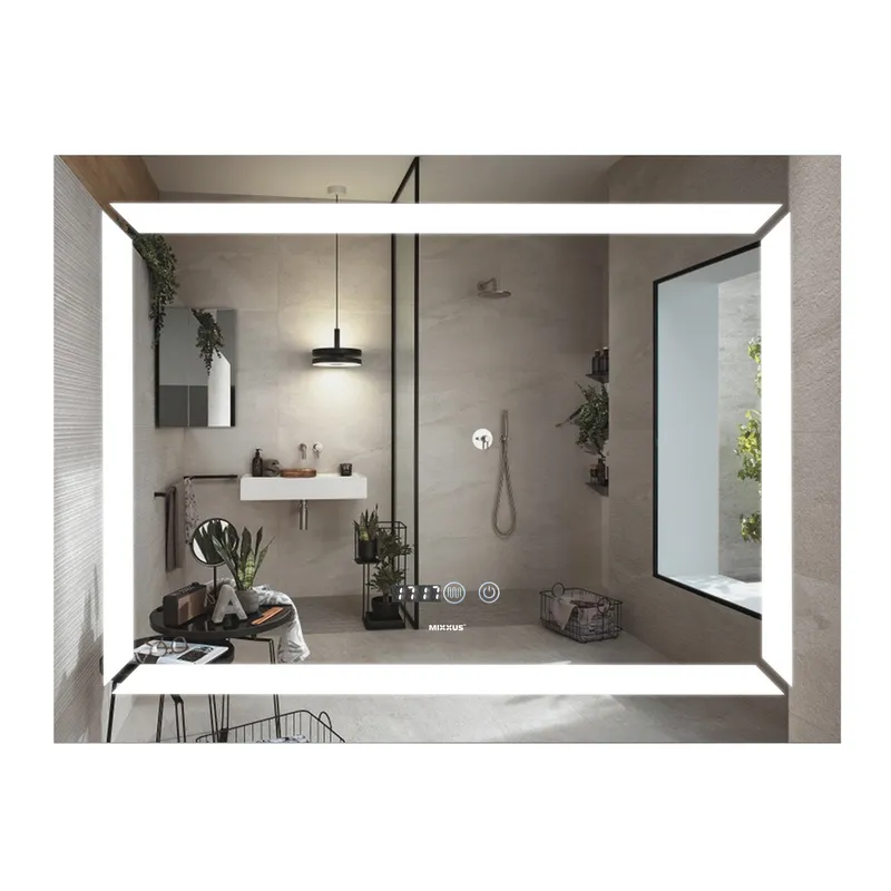 Зеркало Mixxus LIGHT MR01-70x50 с Led Touch, Anti-fog, димером, регулятором яркости, часами (MI6000) Киев - изображение 1
