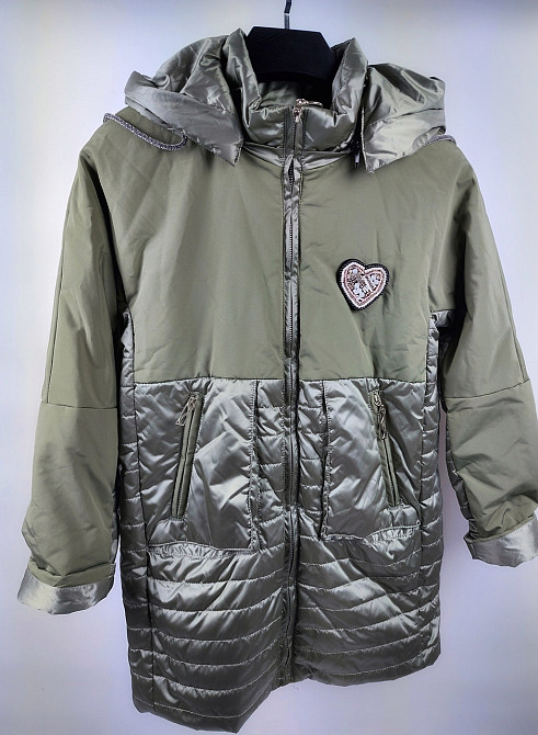 Демисезонная куртка хаки для девочек 146 Николаев - изображение 1