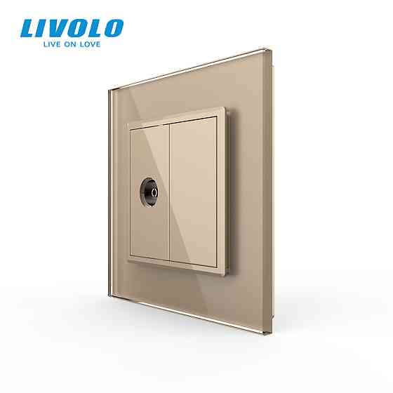 Розетка телевізійна Livolo золото скло (VL-C791V-13) Коломыя