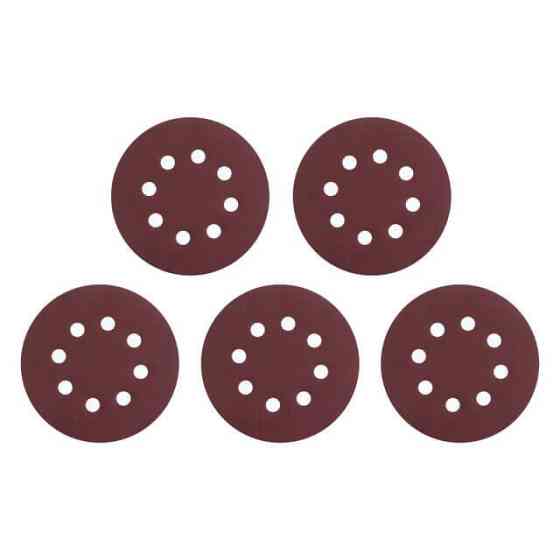 Круг наждаковий на липучці з отворами 125 мм, папір клас С, щільність 140 г/м², К400, 5 од. INTERTOOL BT-0593 Київ