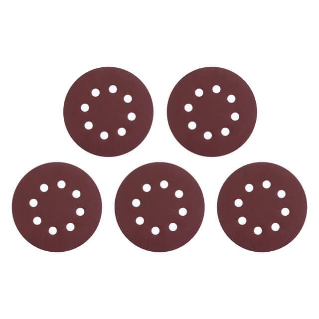 Круг наждаковий на липучці з отворами 125 мм, папір клас С, щільність 140 г/м², К400, 5 од. INTERTOOL BT-0593 Київ - фото 1
