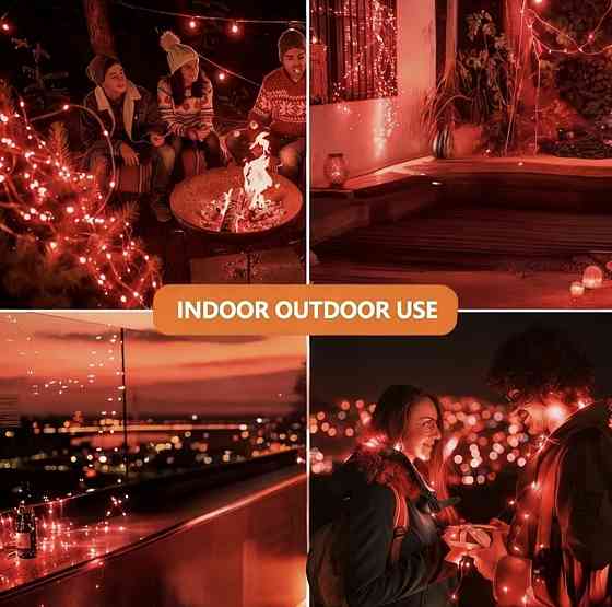 Гірлянда Роса 5 м 50 led на батарейках Червоний Смела