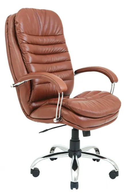 Офисное Кресло Руководителя Richman Valencia Zeus Deluxe Bright Хром М3 MultiBlock Коричневый Киев - изображение 1