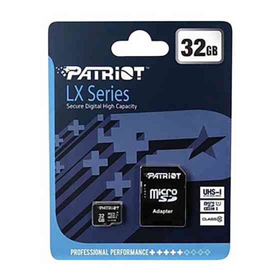 Карта пам'яті microSDHC (UHS-1) Patriot LX Series 32Gb class 10 (adapter SD) Київ