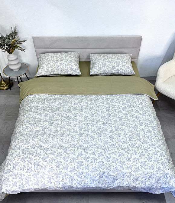 Ecotton Комплект постільної білизни Ecotton полуторний 150х215 см сатин зелений (рис. 24308) Коломия - фото 1