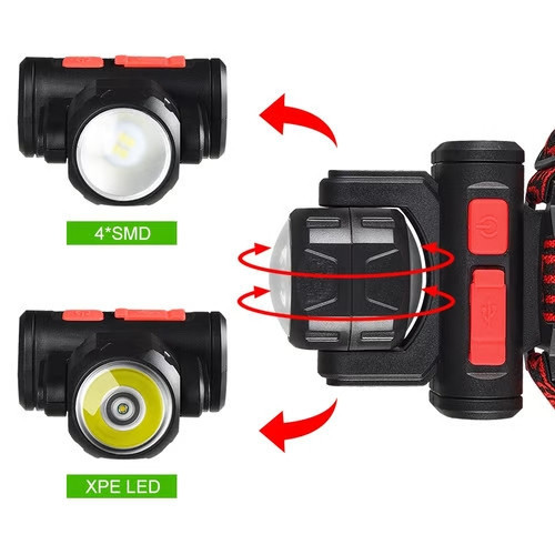 Світлодіодний акумуляторний налобний ліхтар BL 2001 XPE LED + 4SMD Полтава - изображение 1