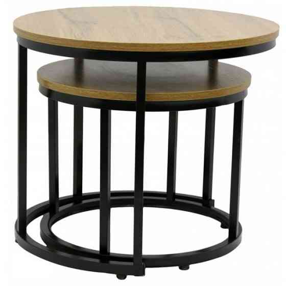 Журнальний столик кавовий круглий комплект 2 в 1 Bonro B-012 Київ