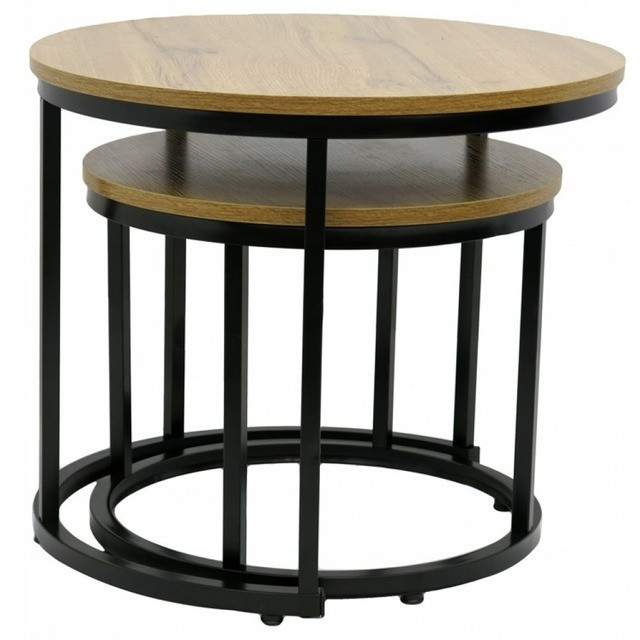 Журнальний столик кавовий круглий комплект 2 в 1 Bonro B-012 Київ - фото 6