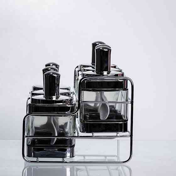 Yiwu Набір банок для сипучих продуктів з ложкою 6 шт, хром HP-1341 Коломия