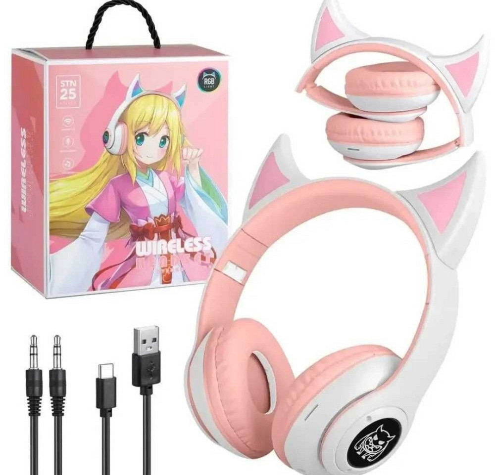 Детские наушники Bluetooth Cat STN-25 ушки сатаны с RGB подсветкой. Харьков - изображение 4