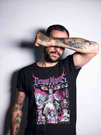 Футболка для мальчика аниме Истребитель демонов оверсайз (рост от 165 до 180 ) Черний AnimeJ0355m Днепр