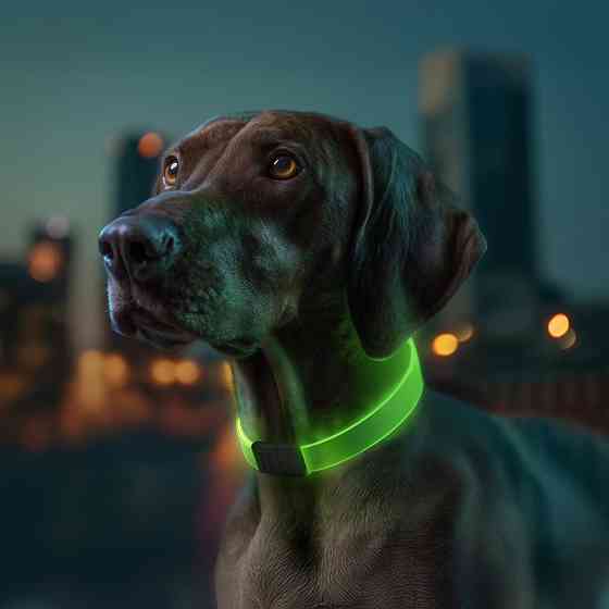 Ошейник для собак с подсветкой WAUDOG LED, RGB, Type-C, регулируемый, Ш 25 мм, Длин 60 см Киев