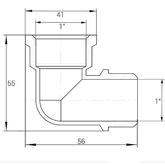 Кутник 1″ВЗ нікельований NL553S OPTIMUM Київ