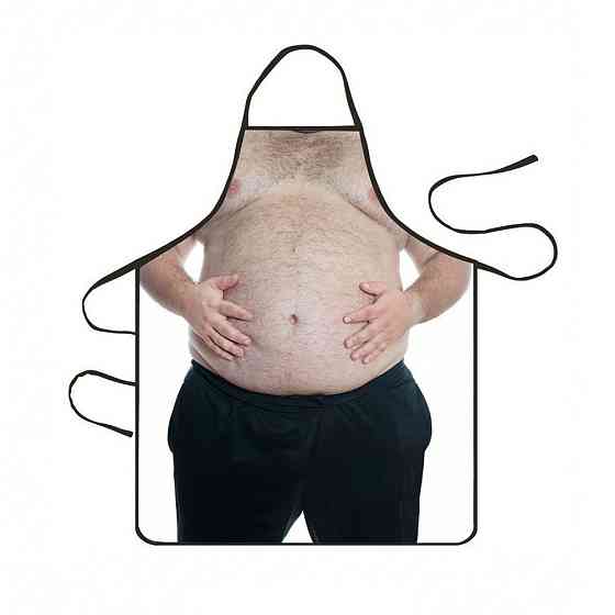 Прикольний фартух для чоловіків товстий живіт 80 на 60 см різнобарвний Київ