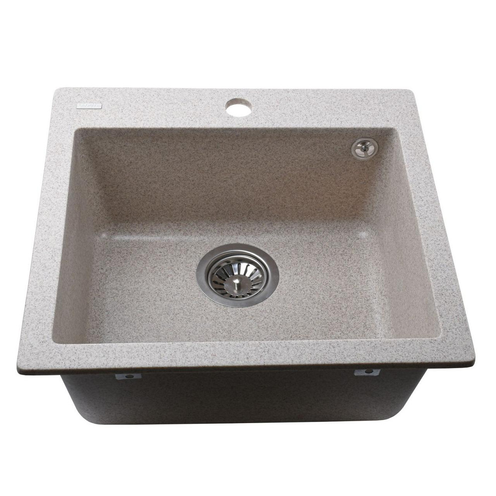 Гранітна мийка Globus Lux AOSTA мигдаль 490x455мм-А0008 (000023570) Київ - фото 4