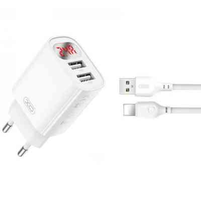 Зарядний пристрій XO L95 (2USB/2.4A) + USB - Lightning White (XO-L95-L) Вінниця