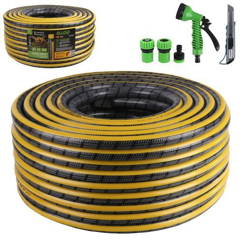 Шланг армований 4-х шаровий, "Amber Hornett" 3/4" 50 м + подарунок пістолет, 2 конектори, адаптор і ніж,  Alloid Pro Одеса - фото 1