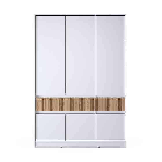 Шкаф распашной для одежды с выдвижными ящиками (полки - штанга) Эверест Стайл-1400 140х53х203 см Нимфея Альба (белый)/Канелла (DTM-073577) Львов
