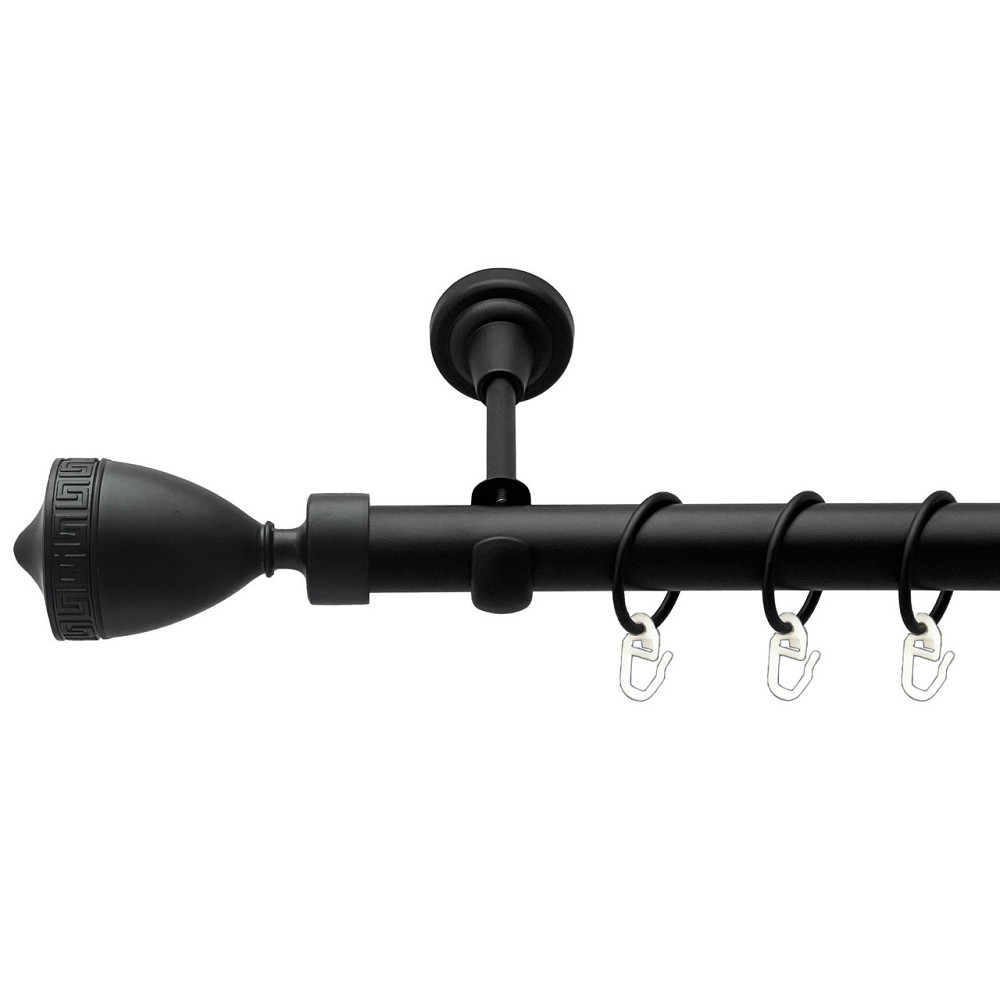 Карниз Orvit Афіна металевий однорядний відкритий гладка труба кільце металеве Чорний Оксамит 25 мм 160 см (00-00024476) Львів - фото 1